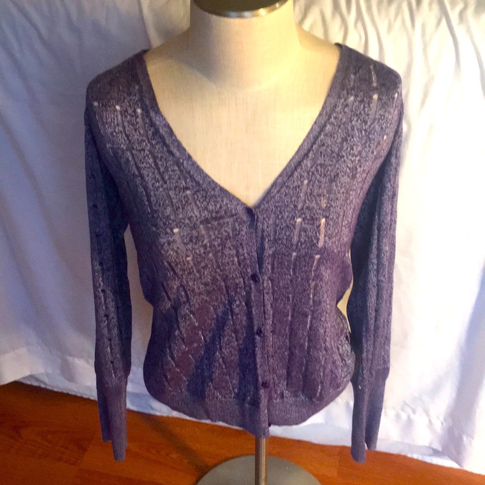 Metallic purple simply vera wang cardigan